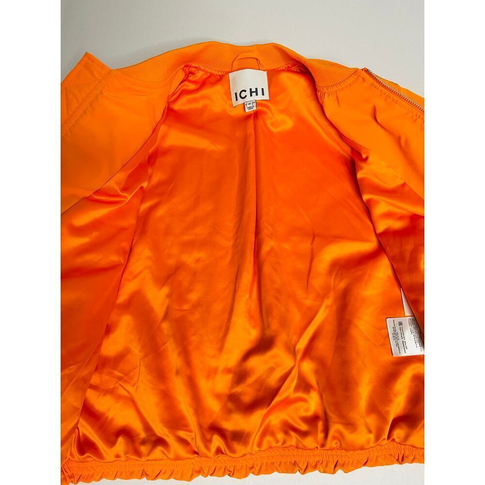 Anthropologie ICHI IHELISO JA Bomber Jacket size 38/ Medium Orange Full zip - Picture 10 of 13